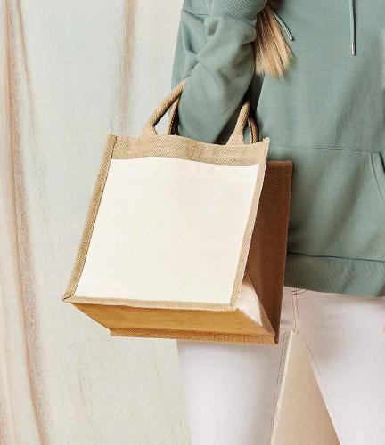 Westford Mill Pocket Jute Midi Tote Bag - NAT - ONE